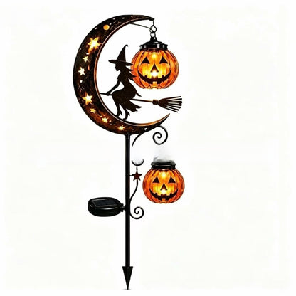 Solar Pumpkin Moon Garden Stake Light