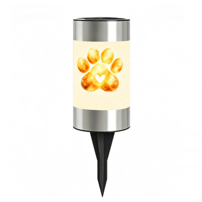 Paw Print Pet Memorial Solar Garden Light
