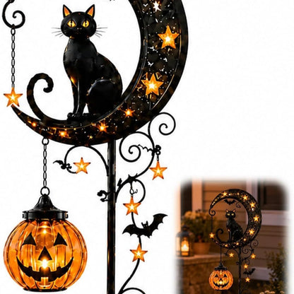 Solar Pumpkin Moon Garden Stake Light