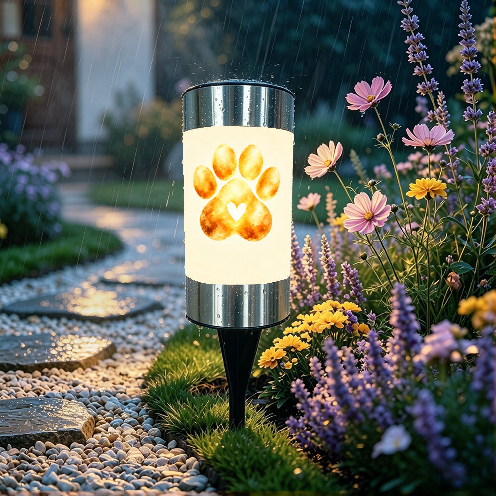 Paw print pet memorial solar garden light for a dog or cat – photo 6
