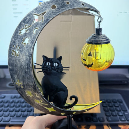 Solar Pumpkin Moon Garden Stake Light