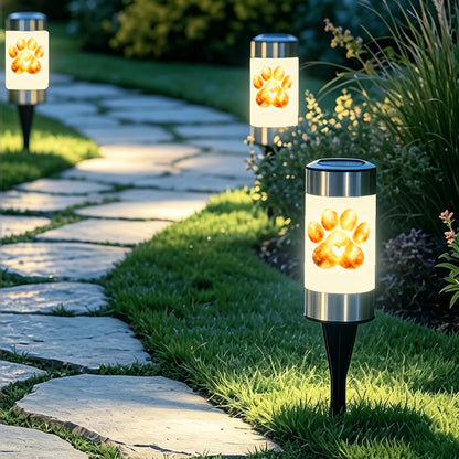 Paw print pet memorial solar garden light for a dog or cat – photo 3