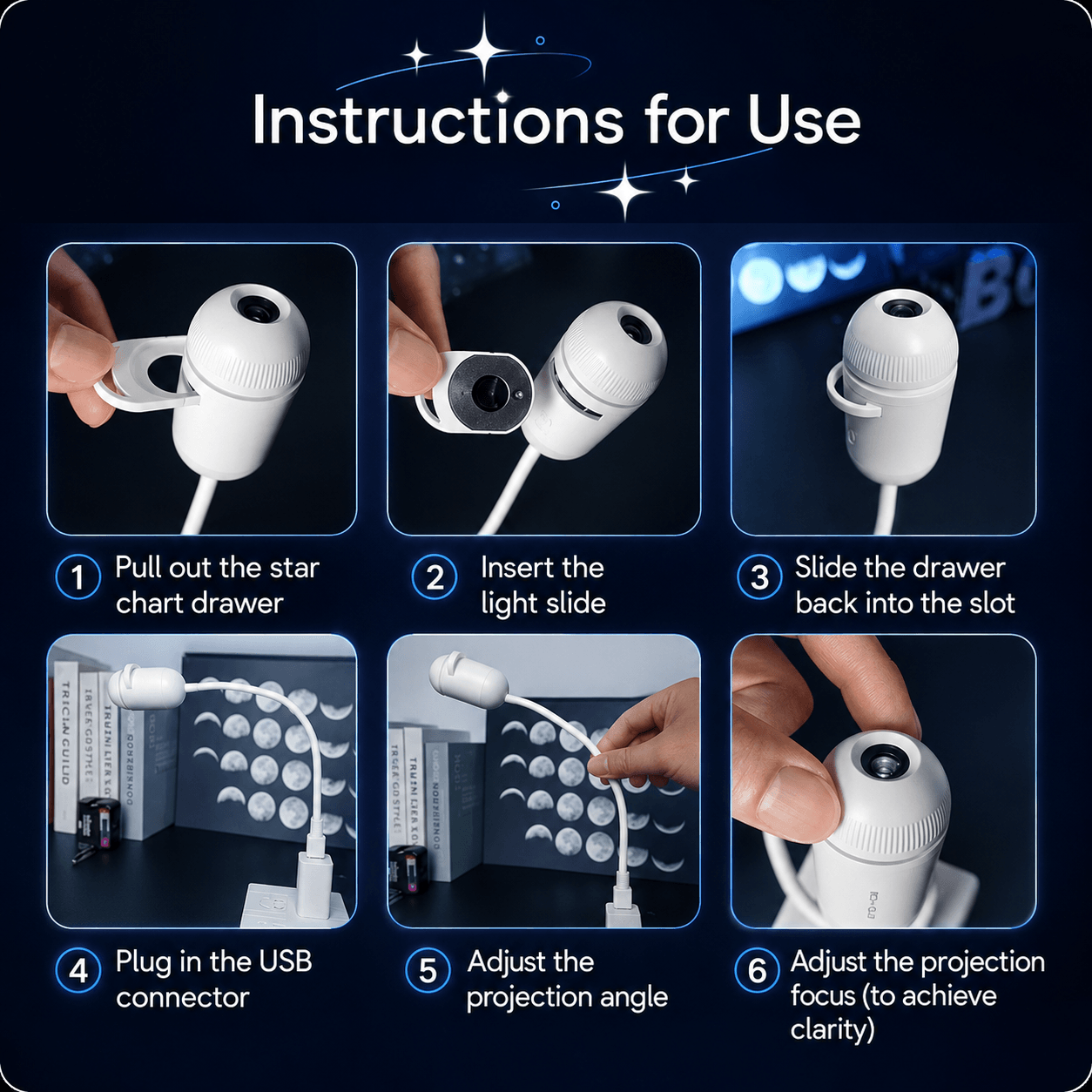 FAEVEZ USB Galaxy Star Projector for Car & Bedroom