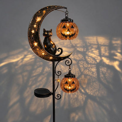 Solar Pumpkin Moon Garden Stake Light